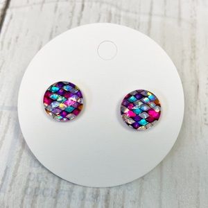 Cotey Co. Handmade Colorful Mermaid Stud Earrings